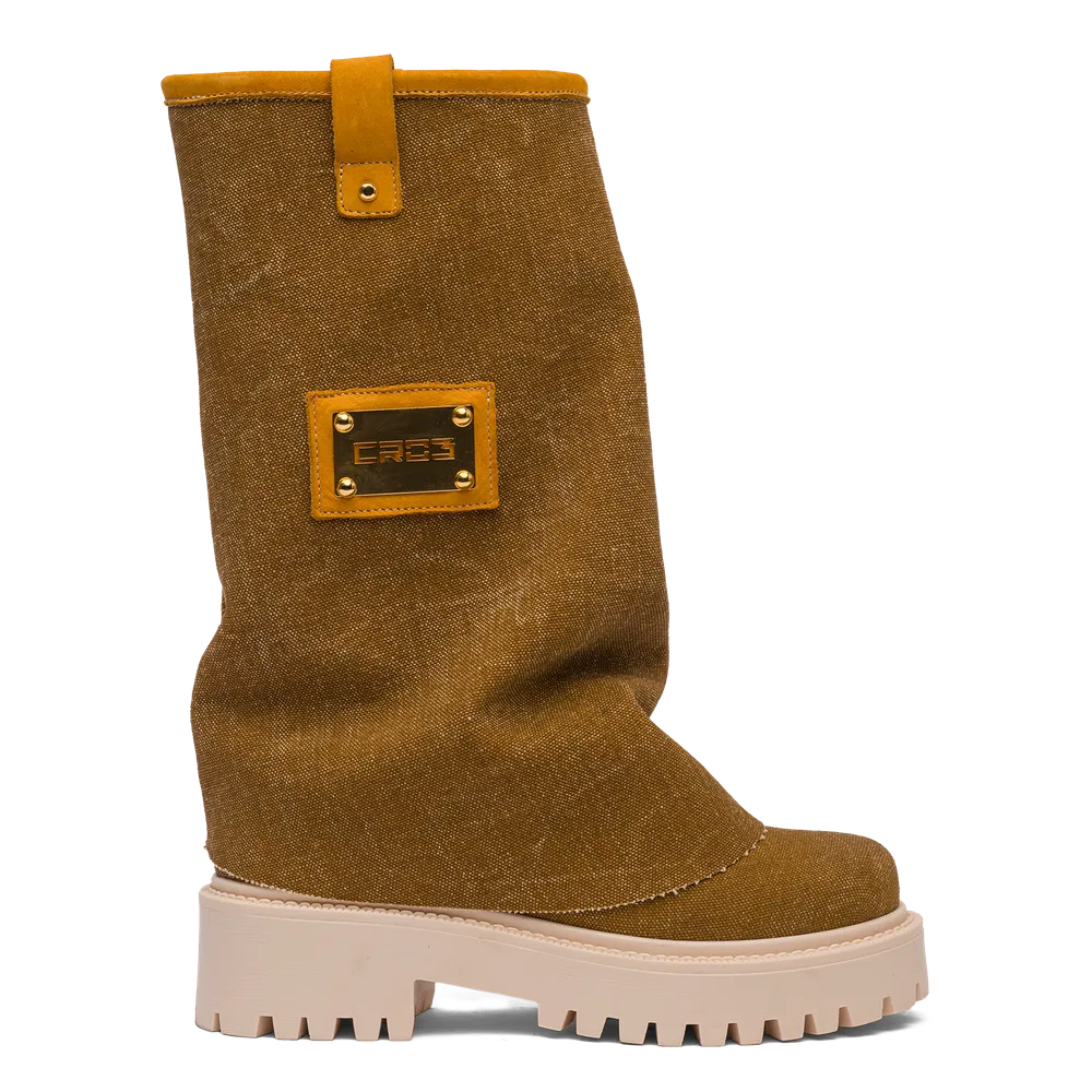 CHUNKY – Denim Boots Brown