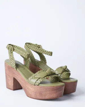 clarita woven clog 110 - silvergreen nappa