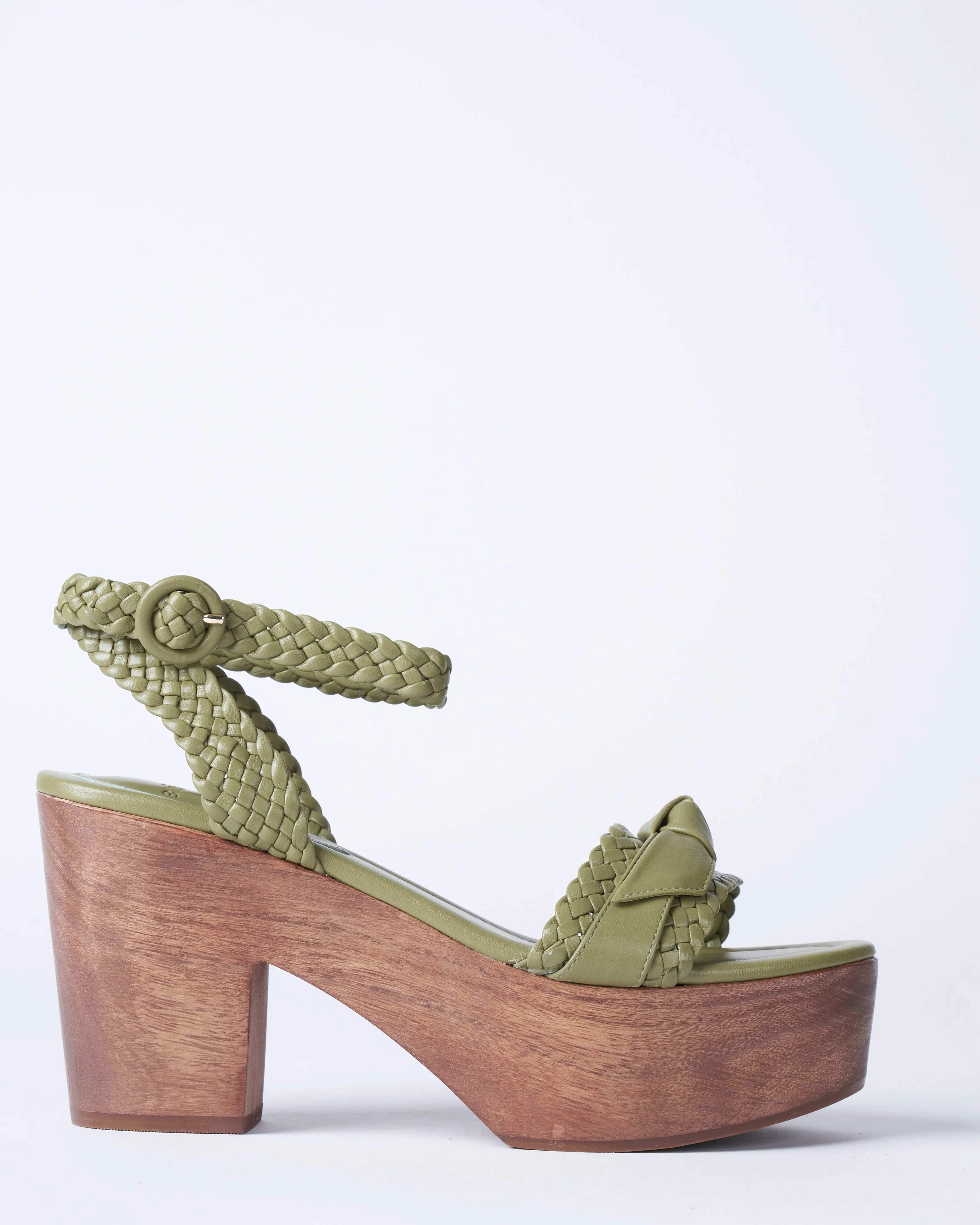 clarita woven clog 110 - silvergreen nappa