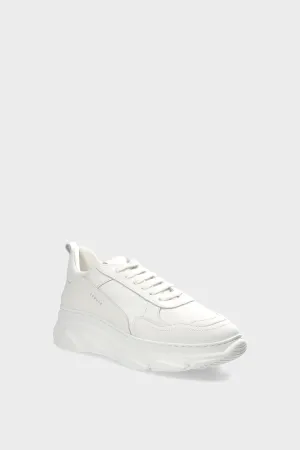 COPENHAGEN STUDIO Helhvit sneaker i glatt skinn