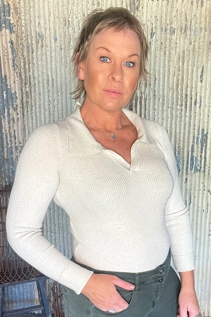COSMO KNIT TOP - CREME
