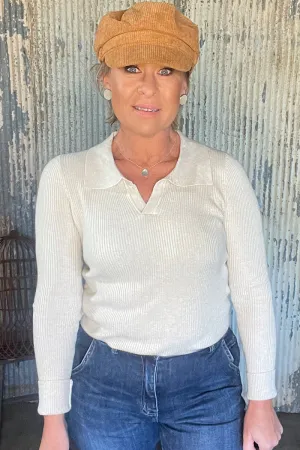 COSMO KNIT TOP - CREME