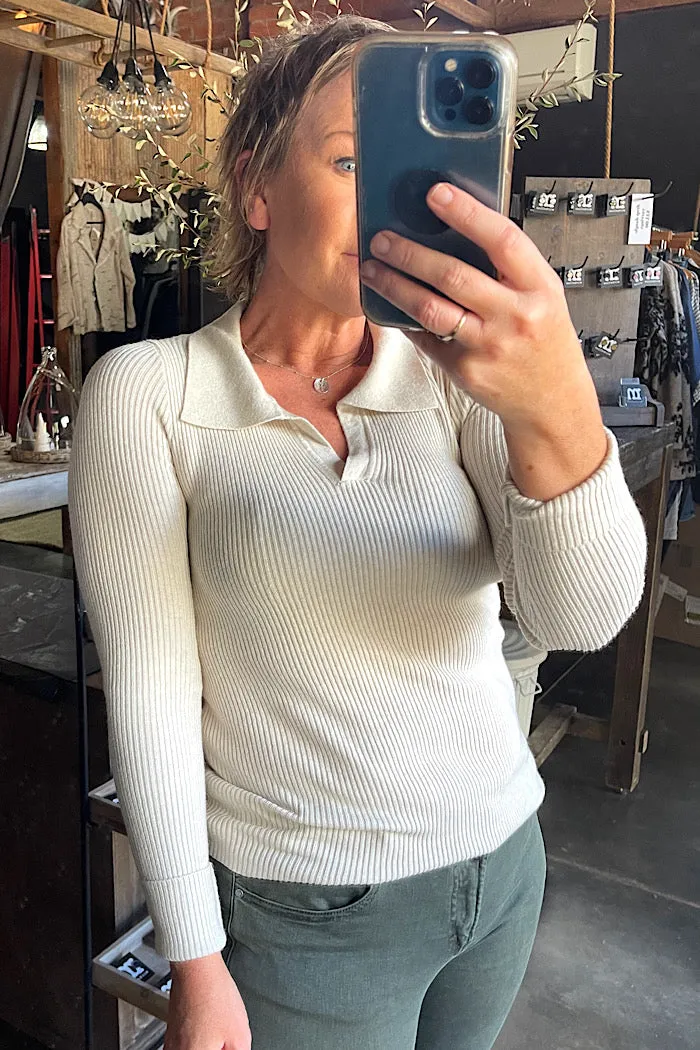 COSMO KNIT TOP - CREME