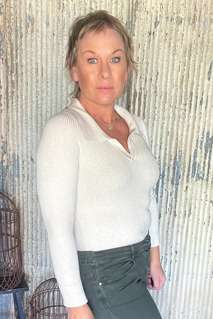 COSMO KNIT TOP - CREME