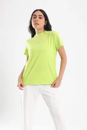 Cotton High Neck T-Shirt