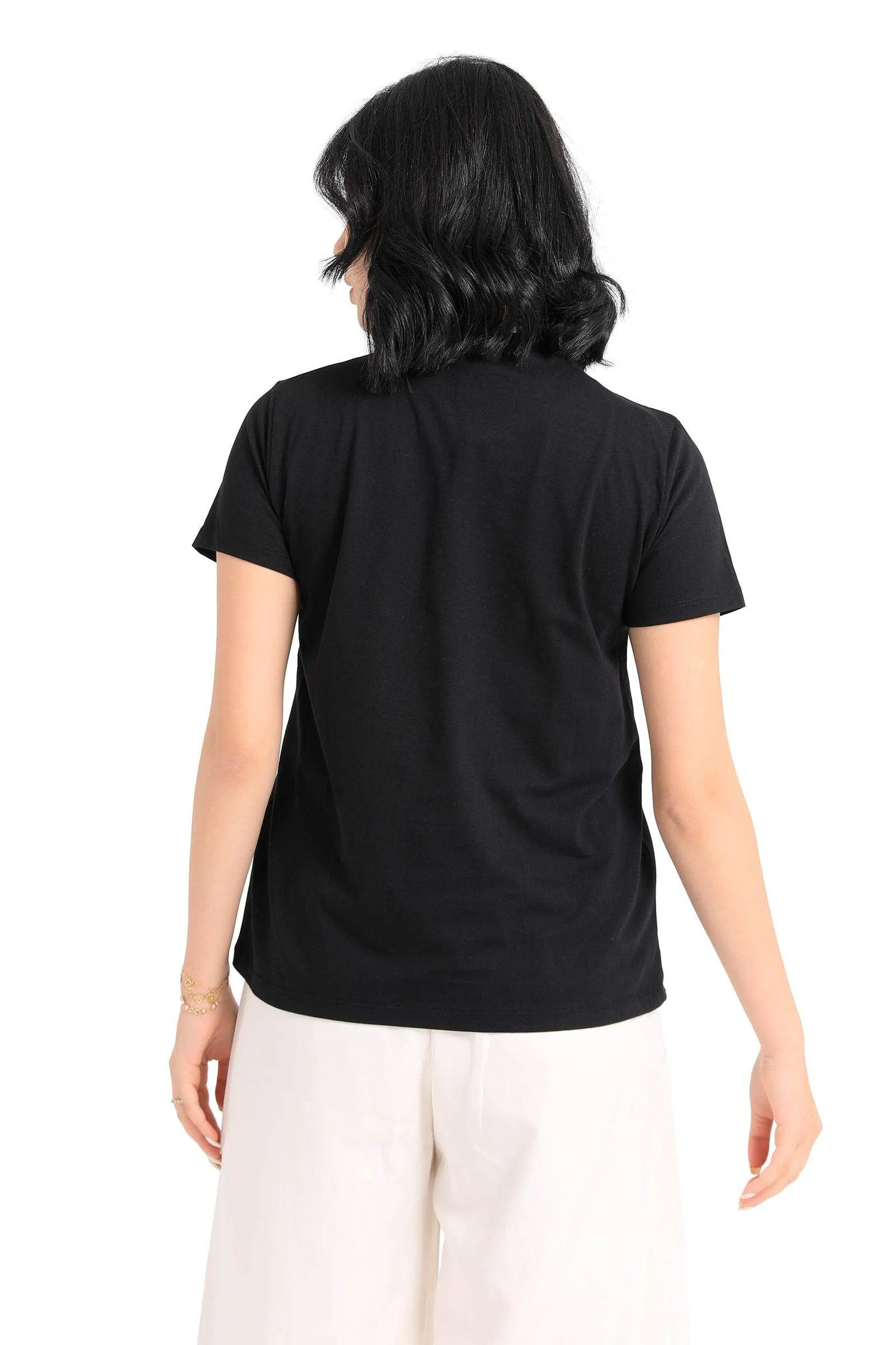 Cotton High Neck T-Shirt
