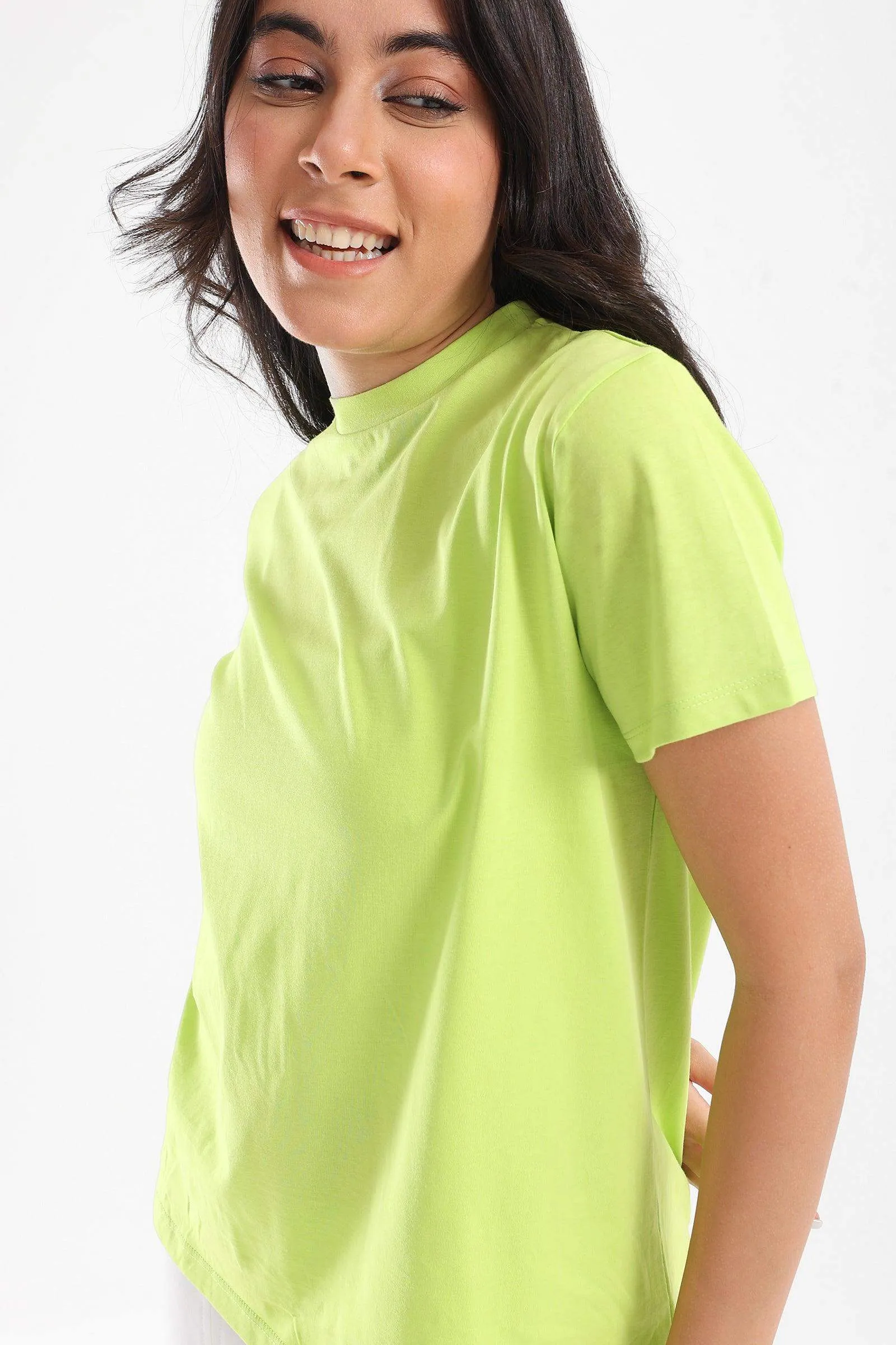 Cotton High Neck T-Shirt