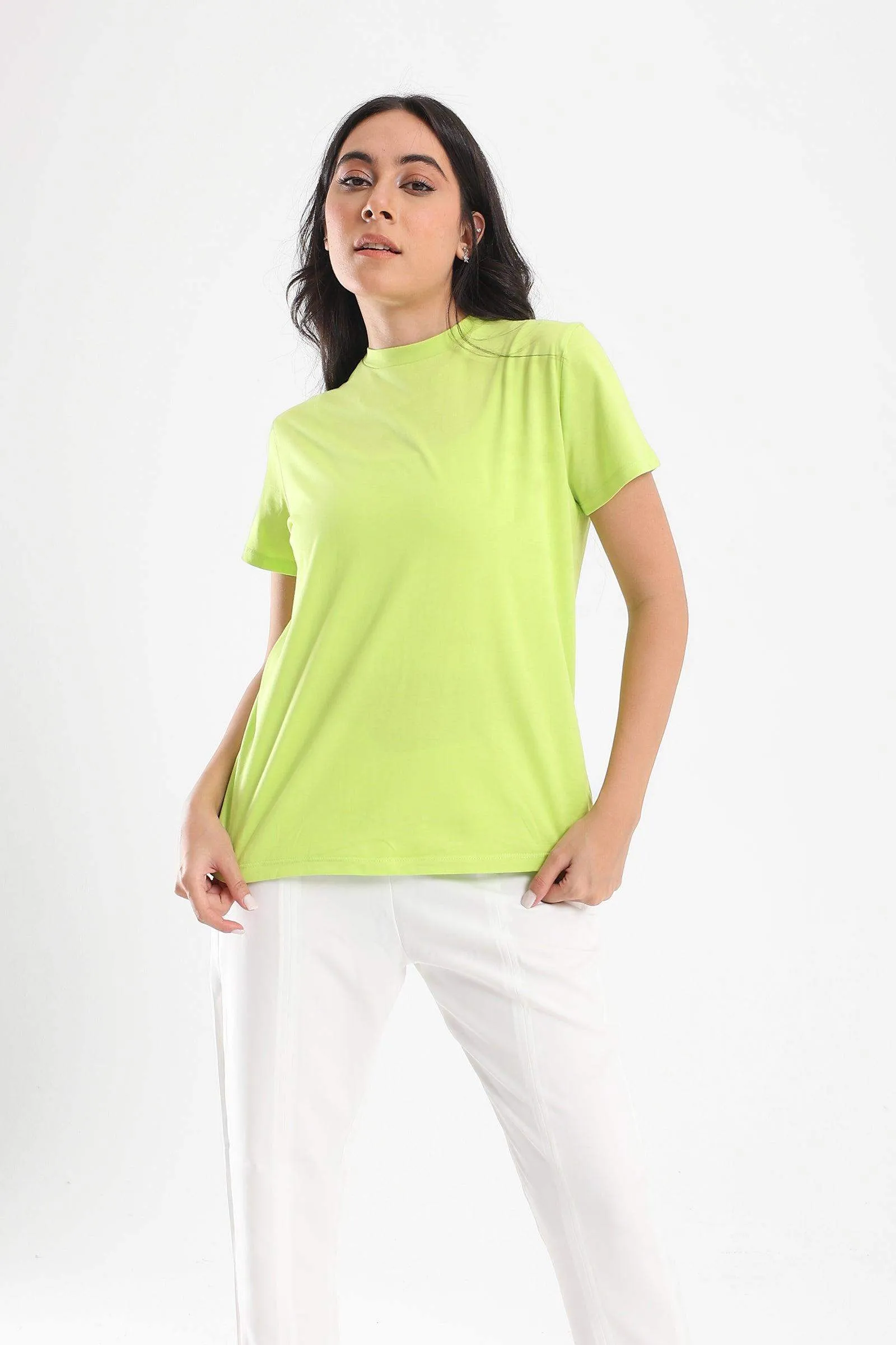 Cotton High Neck T-Shirt