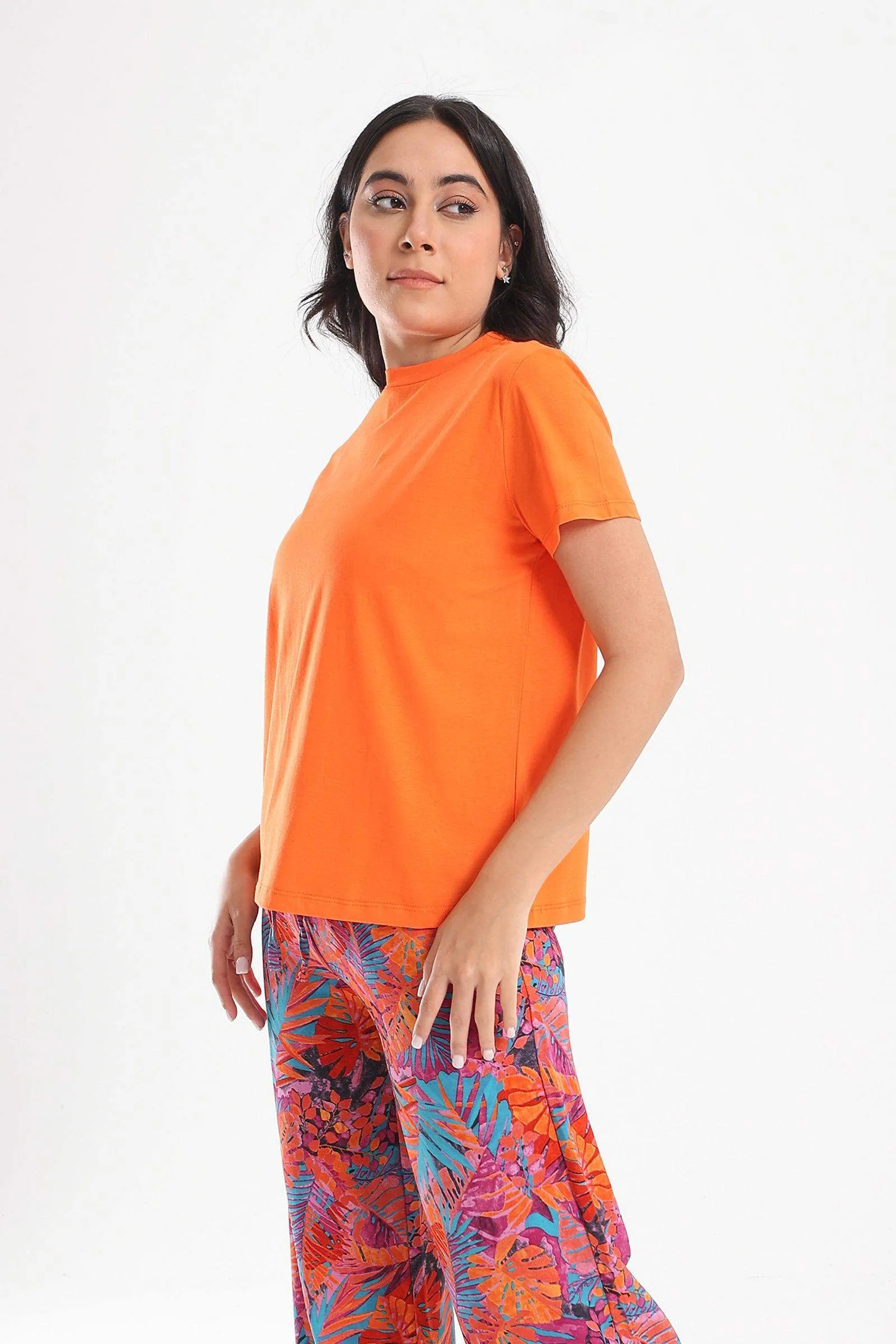 Cotton High Neck T-Shirt