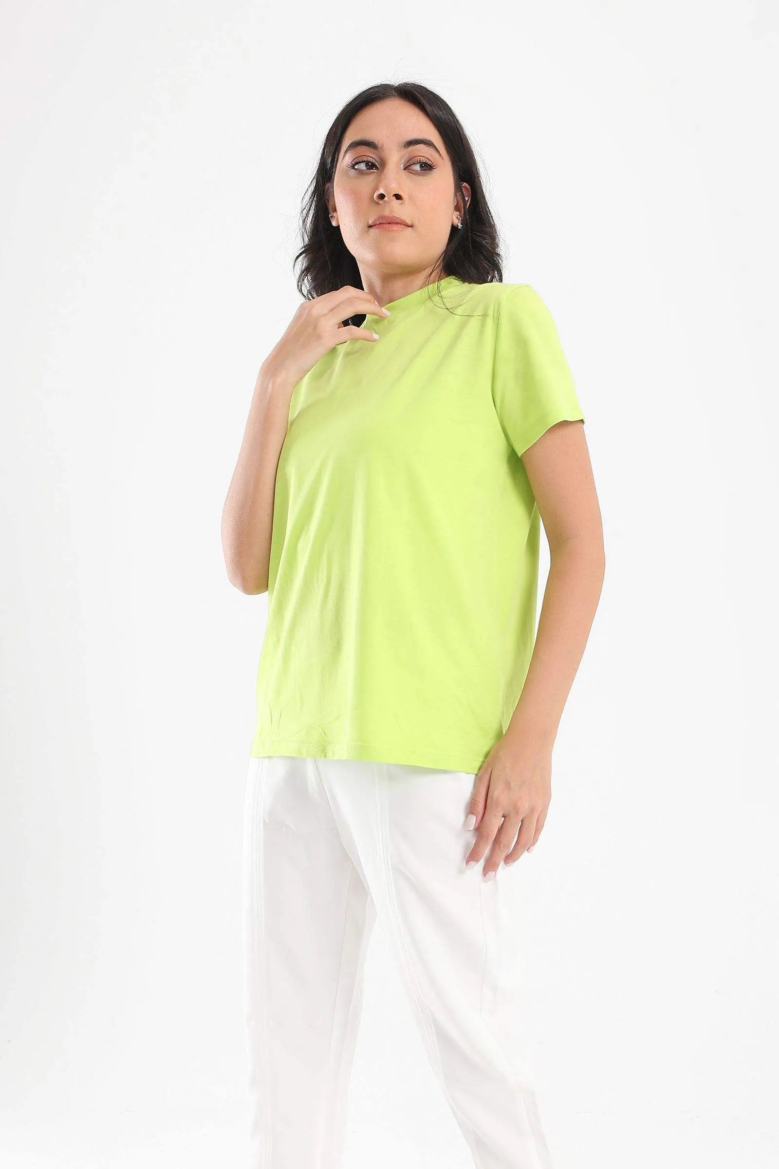 Cotton High Neck T-Shirt