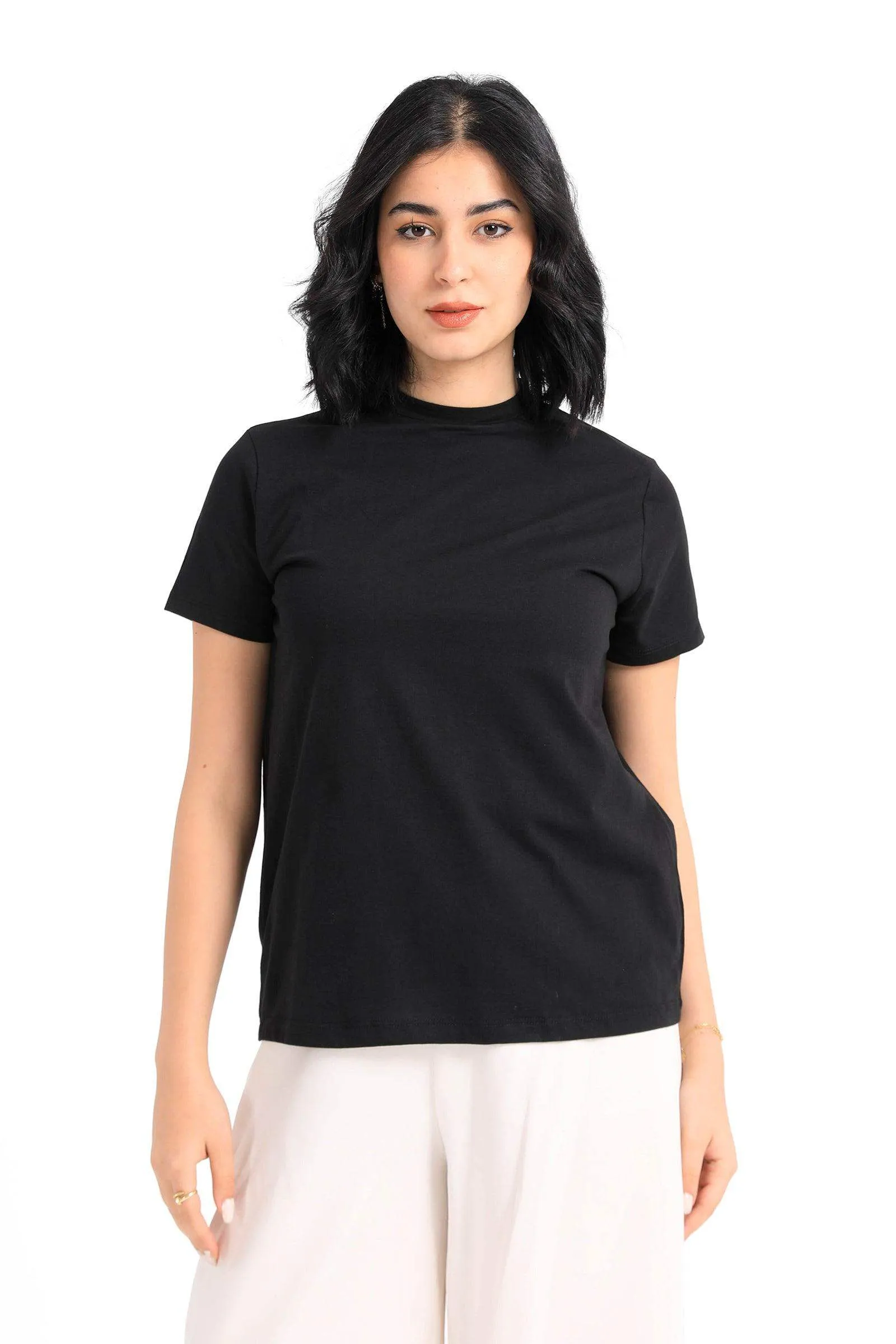 Cotton High Neck T-Shirt
