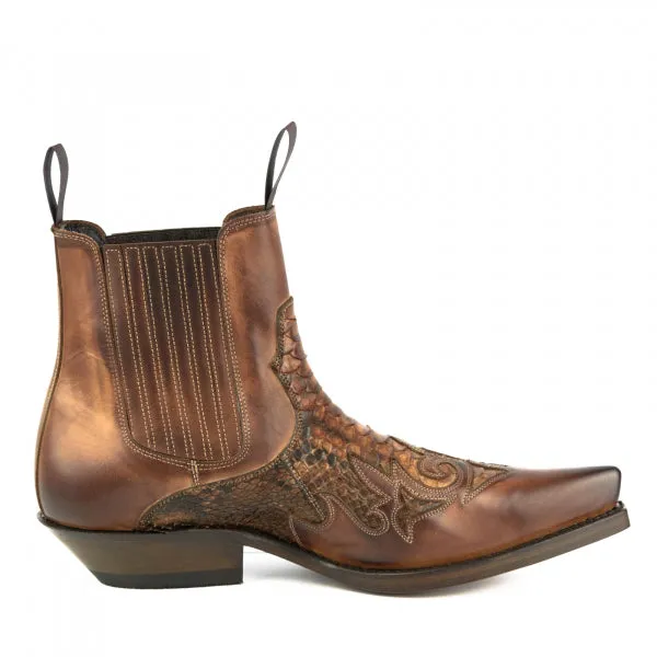 Cowboy Boots or Ankle Boots for Women and Men, Handcrafted Brown, Urban and Exotic 2500