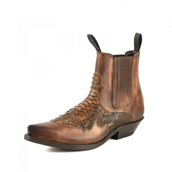 Cowboy Boots or Ankle Boots for Women and Men, Handcrafted Brown, Urban and Exotic 2500