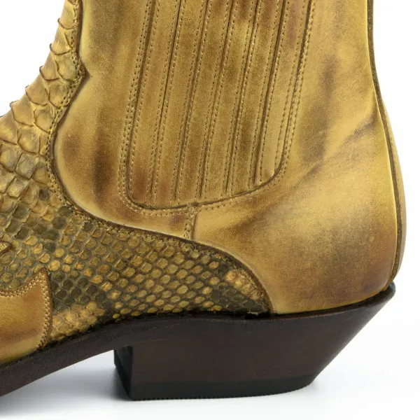 Cowboy Boots or Ankle Boots for Women and Men, Handcrafted, Yellow, Urban and Exotic 2500