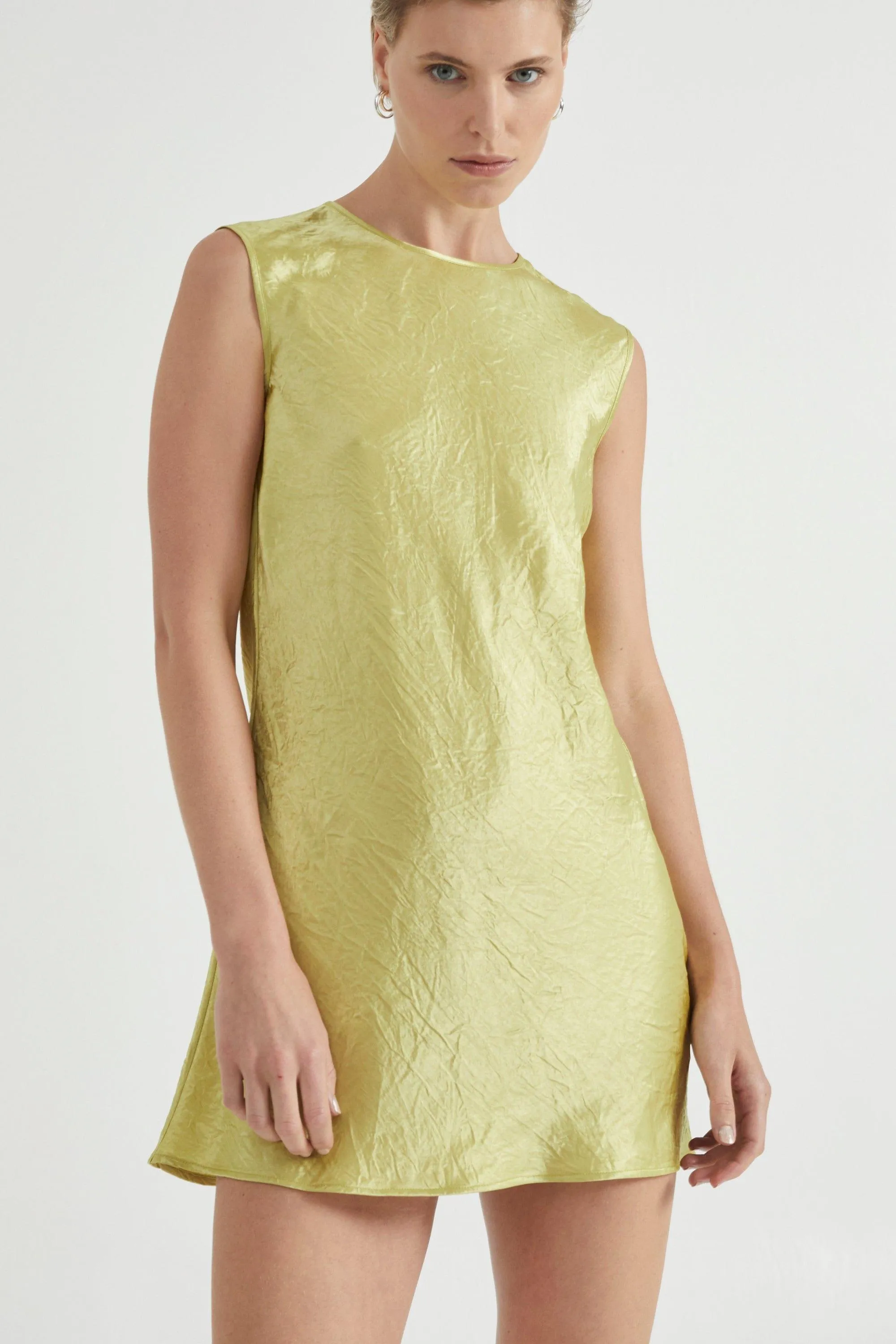 CRUSH BIAS MINI TANK DRESS | KIWI