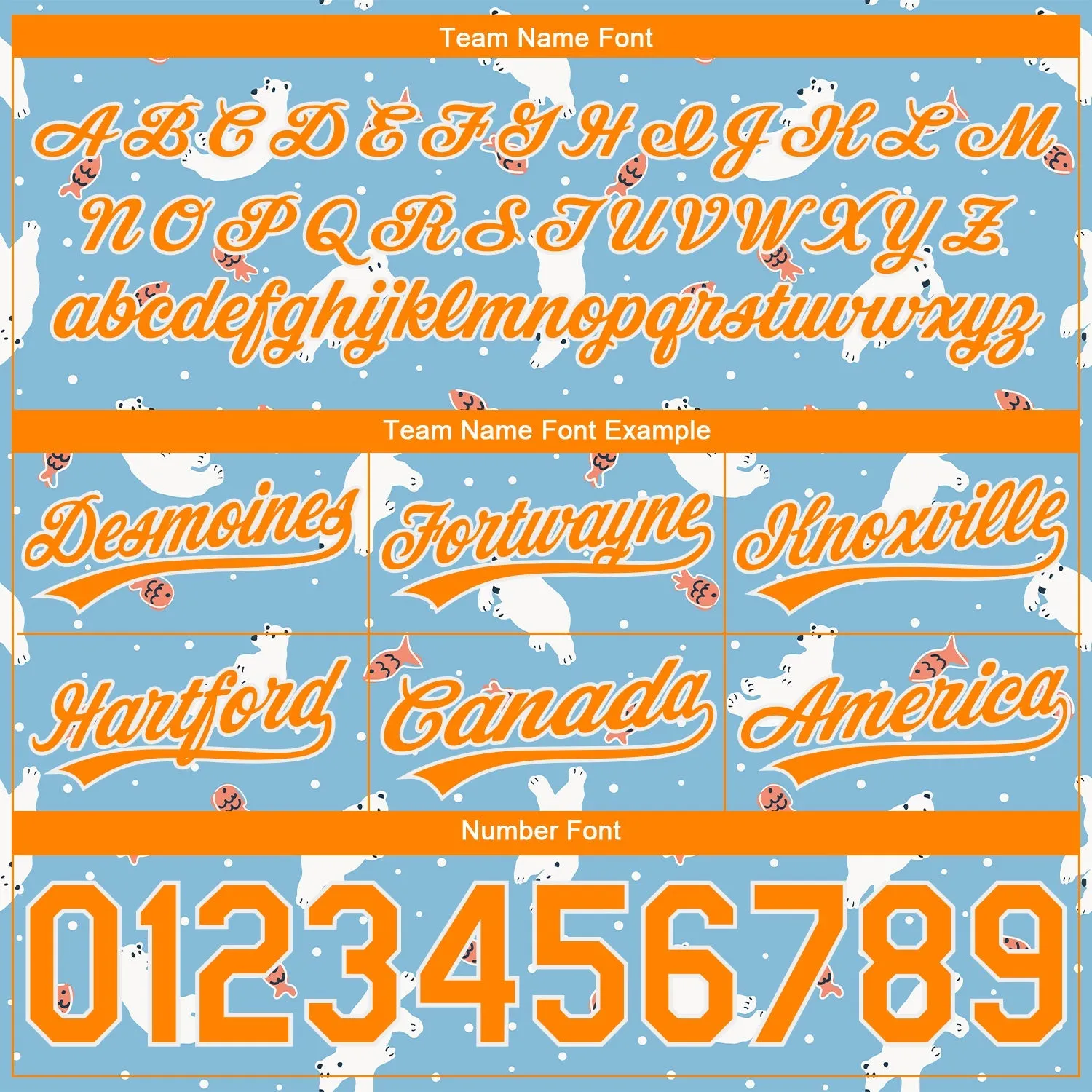 Custom Light Blue Bay Orange-White 3D Pattern Polar Bear And Fish Authentic Basketball Shorts
