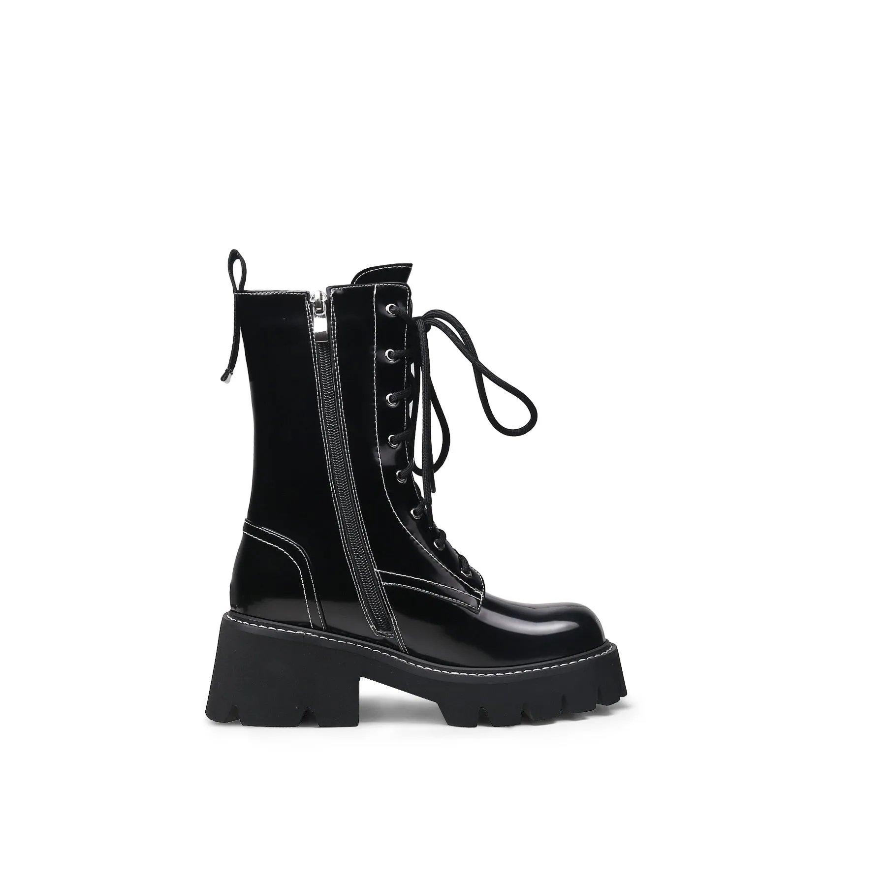 Danny Lace Up Black Leather Boot