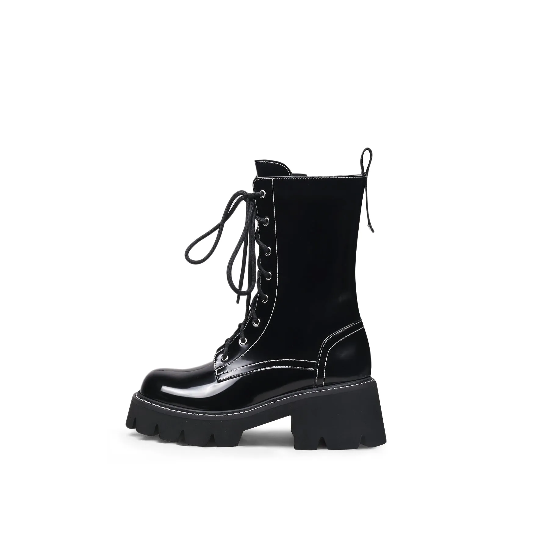 Danny Lace Up Black Leather Boot