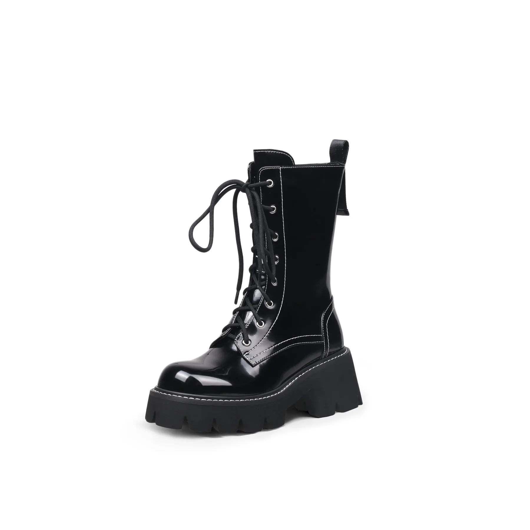 Danny Lace Up Black Leather Boot