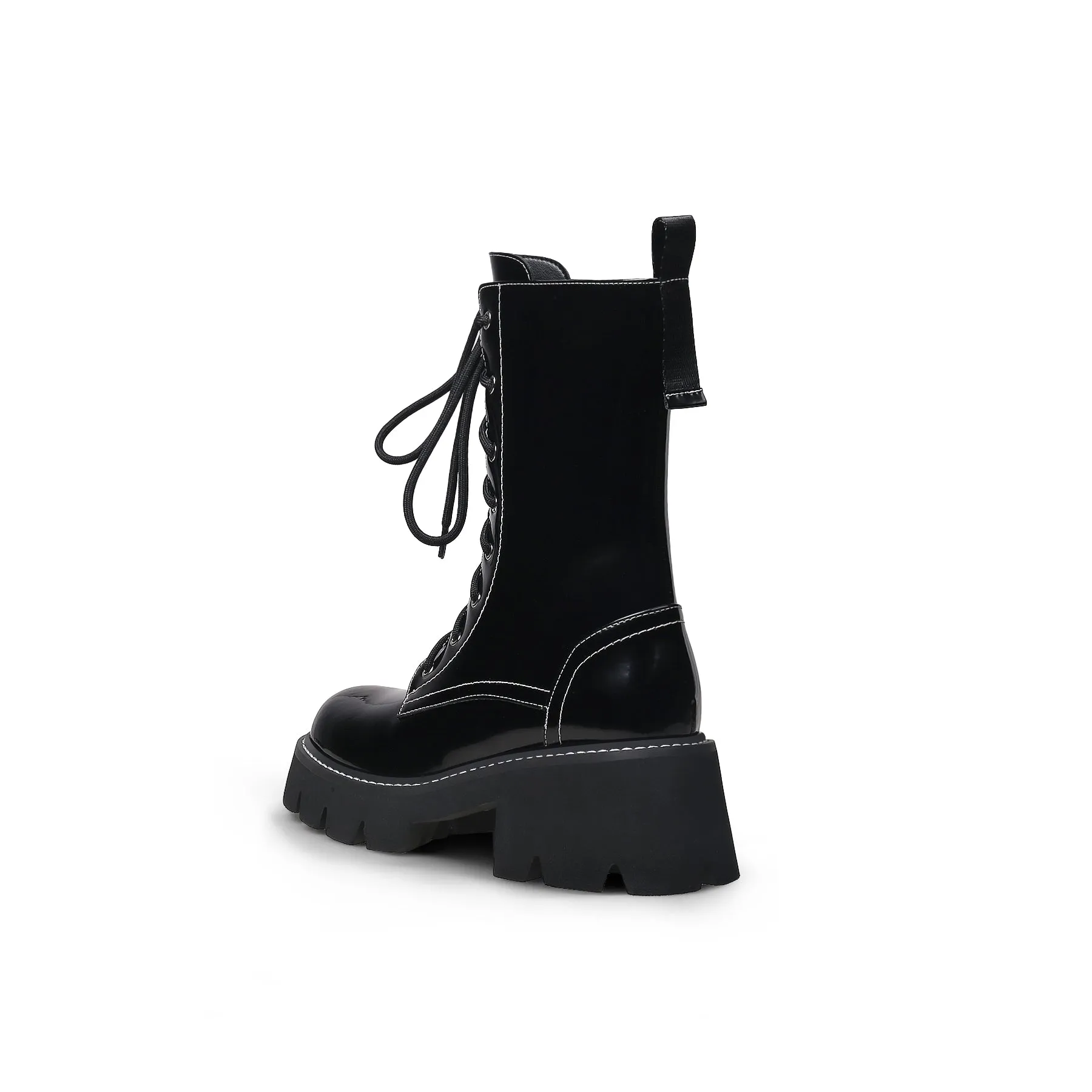 Danny Lace Up Black Leather Boot