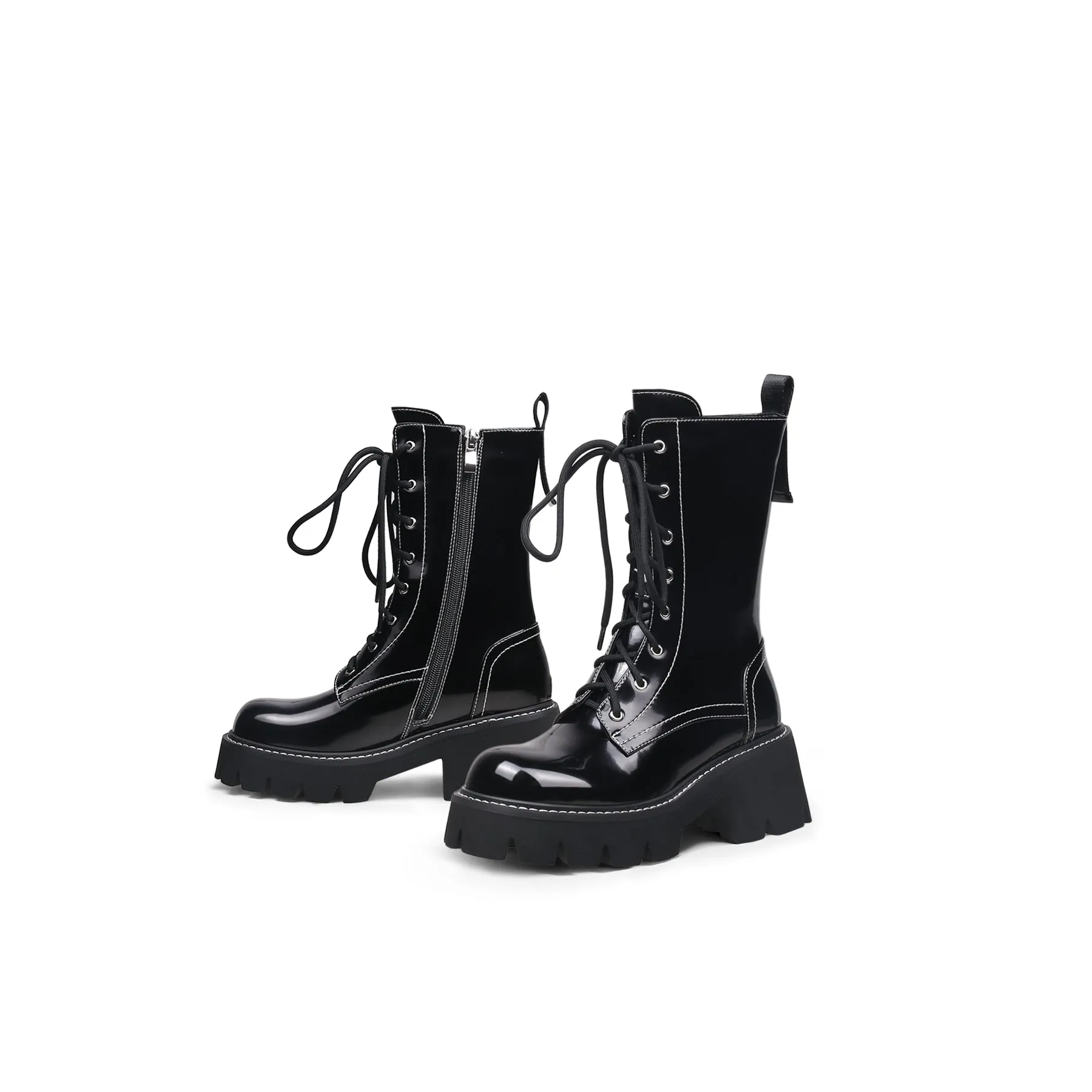 Danny Lace Up Black Leather Boot