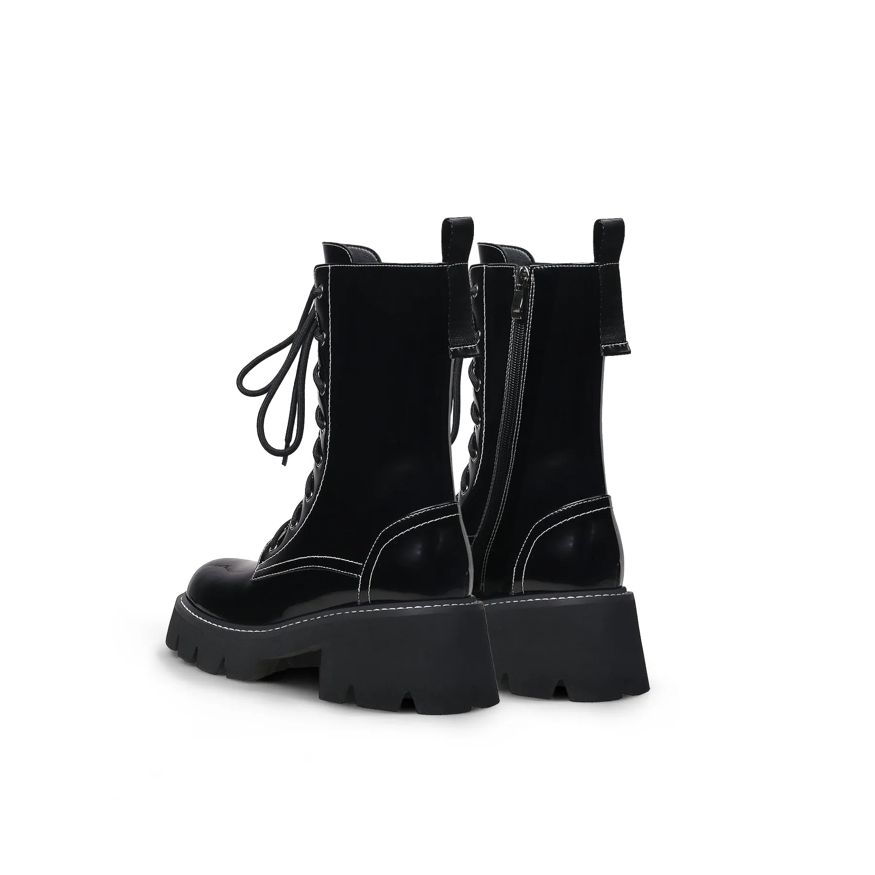 Danny Lace Up Black Leather Boot