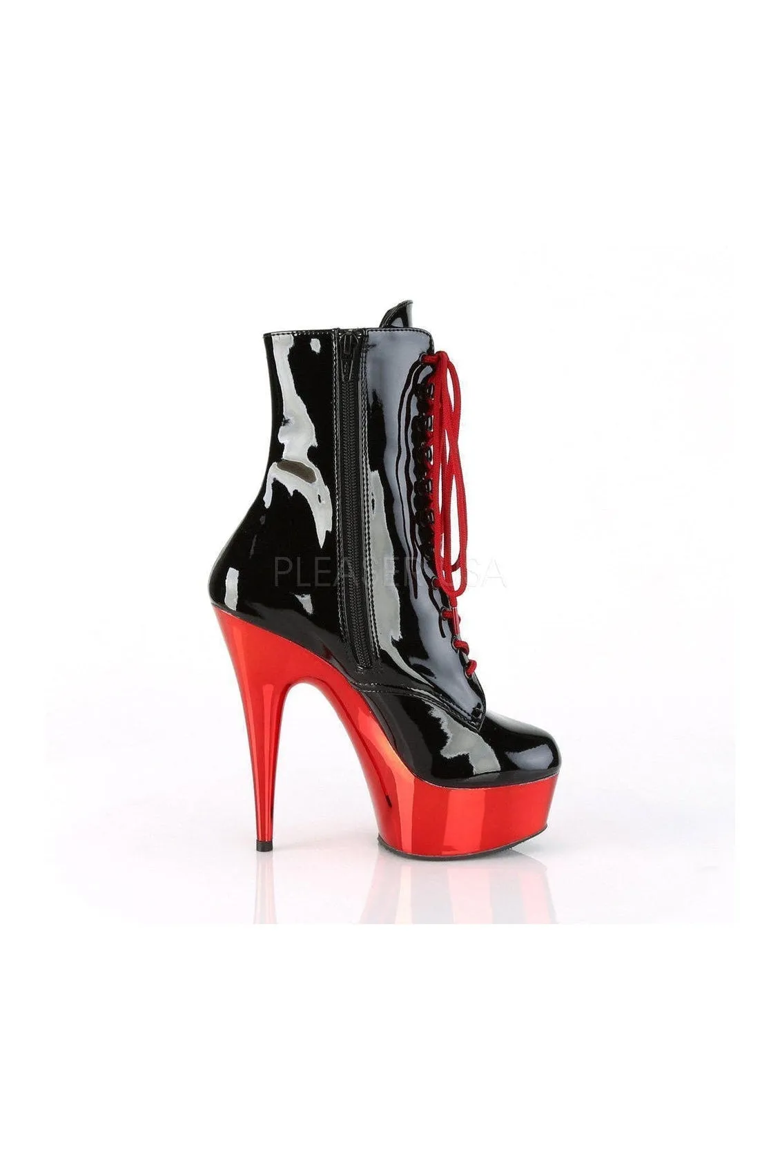 DELIGHT-1020 Platform Ankle Boot | Black Patent