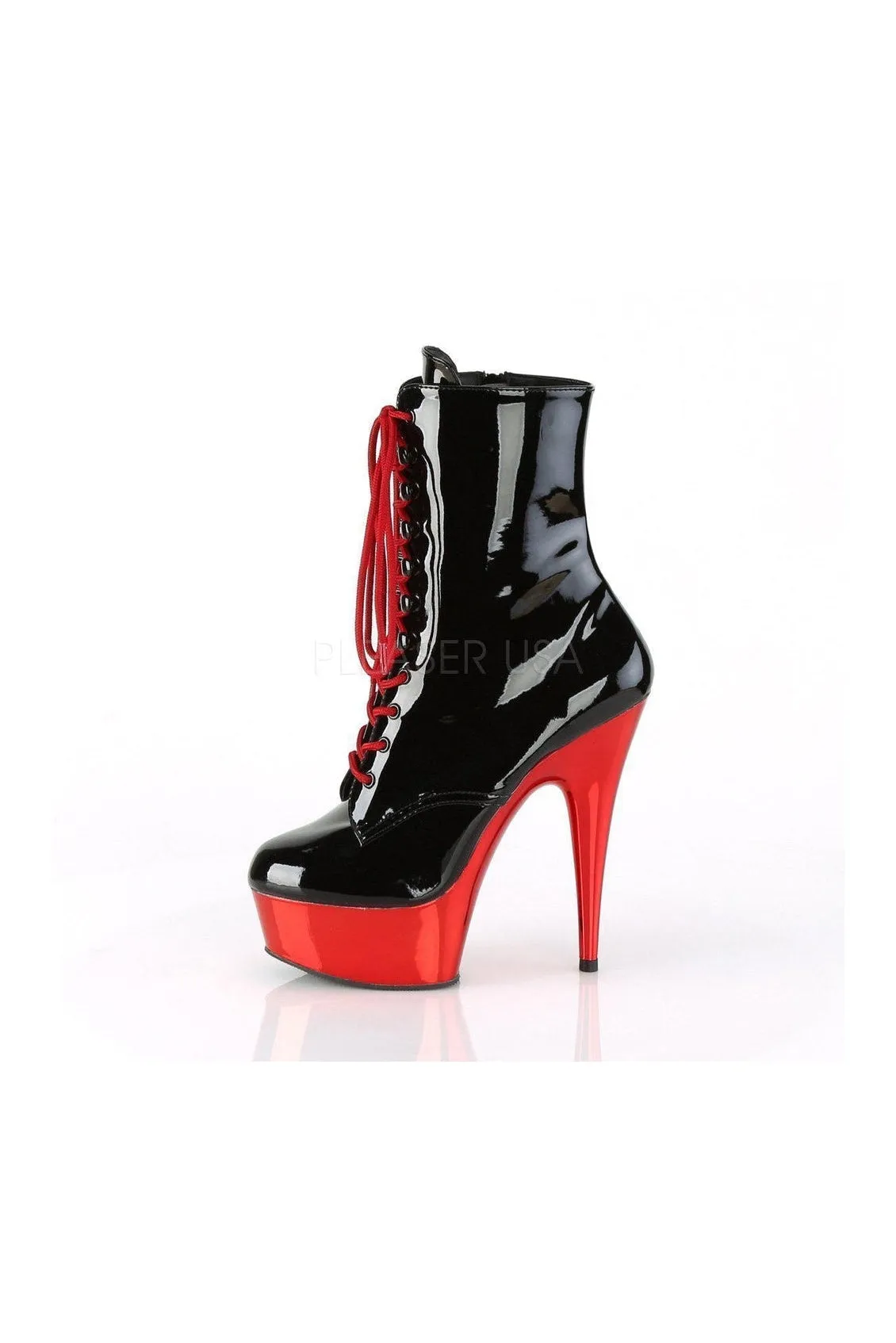 DELIGHT-1020 Platform Ankle Boot | Black Patent