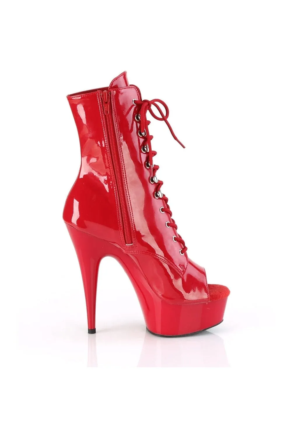 DELIGHT-1021 Red Patent Ankle Boot