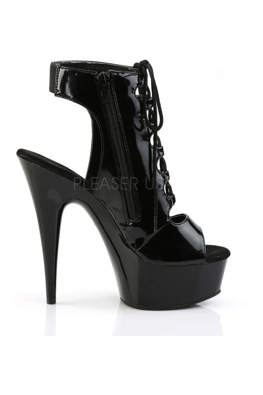 DELIGHT-600-20 Platform Boot  | Black Patent