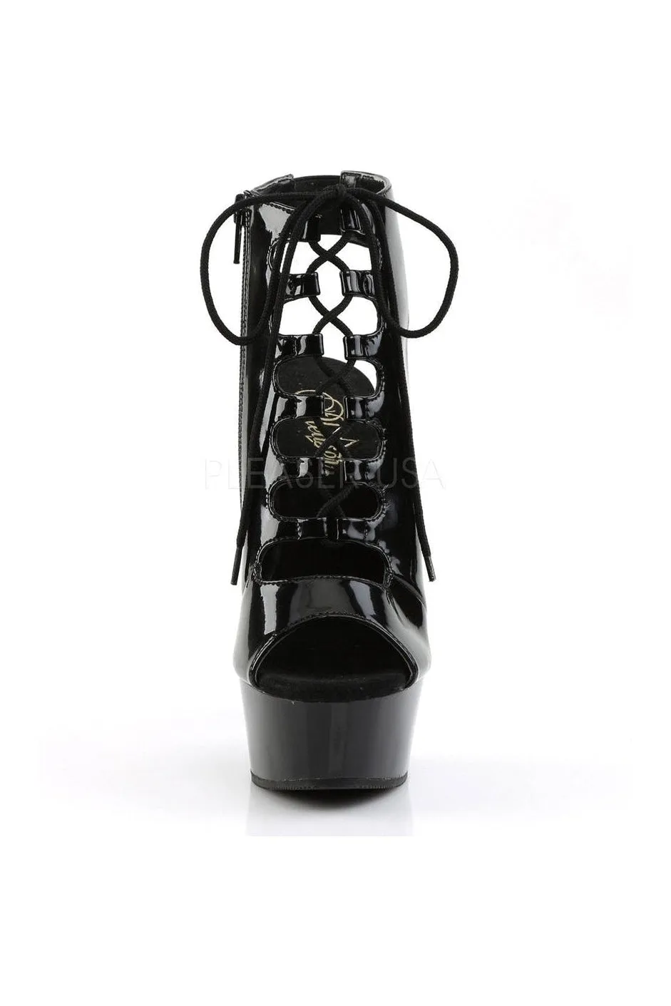 DELIGHT-600-20 Platform Boot  | Black Patent
