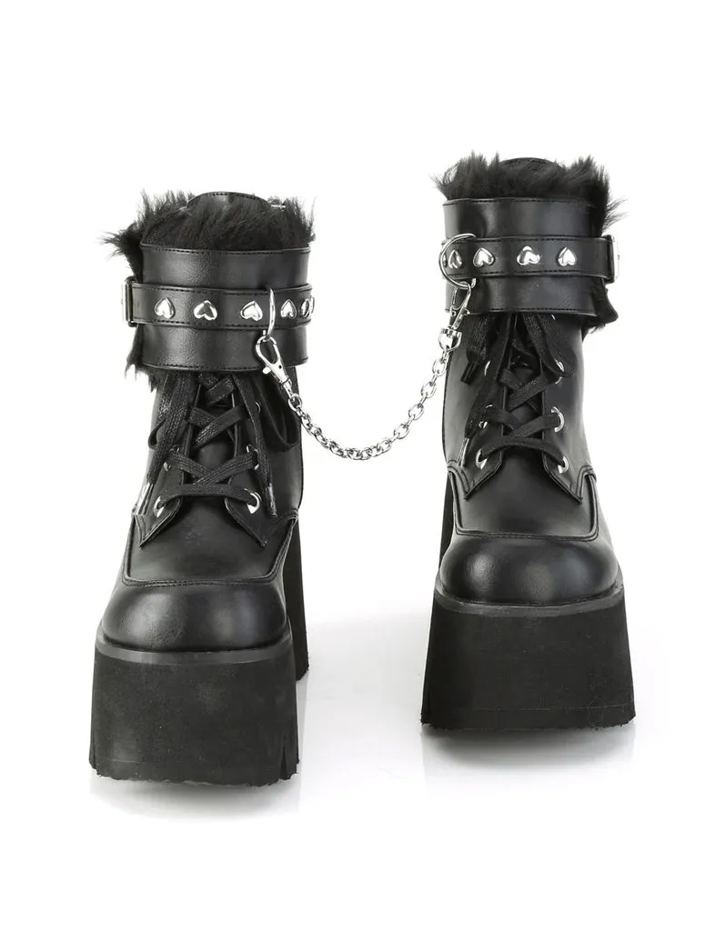 DEMONIA ASHES-57 BOOTS - BLACK VEGAN LEATHER ✰ PRE ORDER ✰