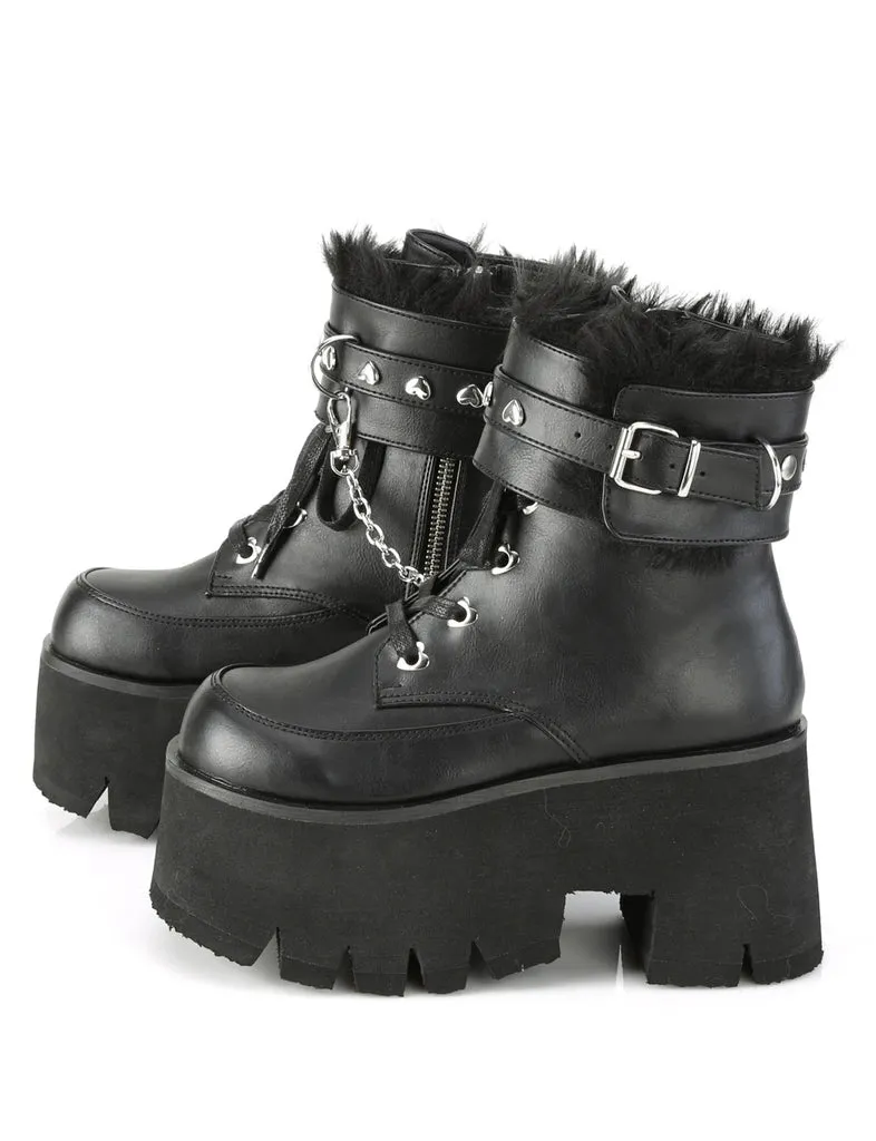 DEMONIA ASHES-57 BOOTS - BLACK VEGAN LEATHER ✰ PRE ORDER ✰