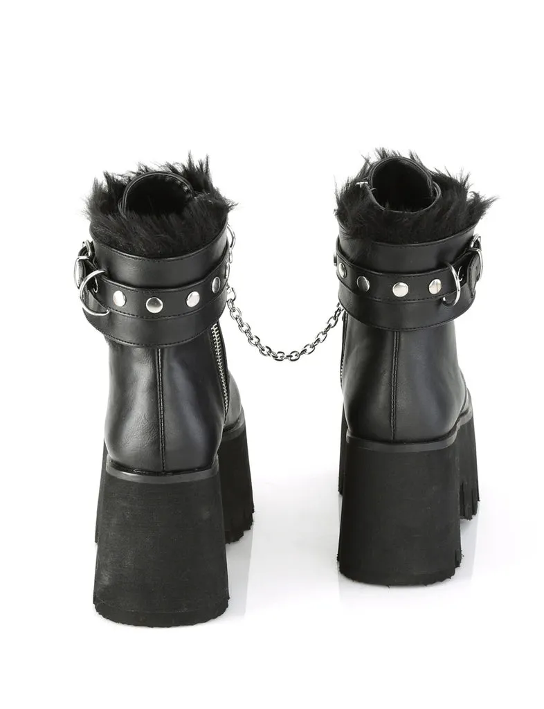 DEMONIA ASHES-57 BOOTS - BLACK VEGAN LEATHER ✰ PRE ORDER ✰