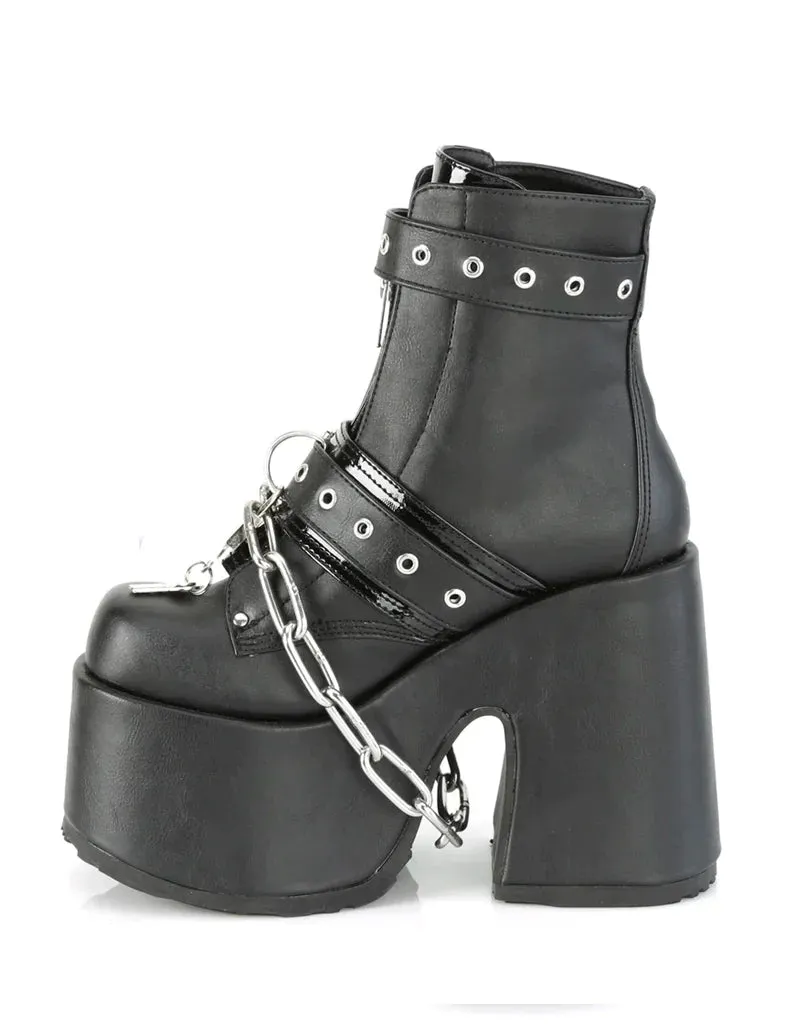 DEMONIA CAMEL-205 - BOOTS BLACK VEGAN LEATHER ✰ PRE ORDER ✰