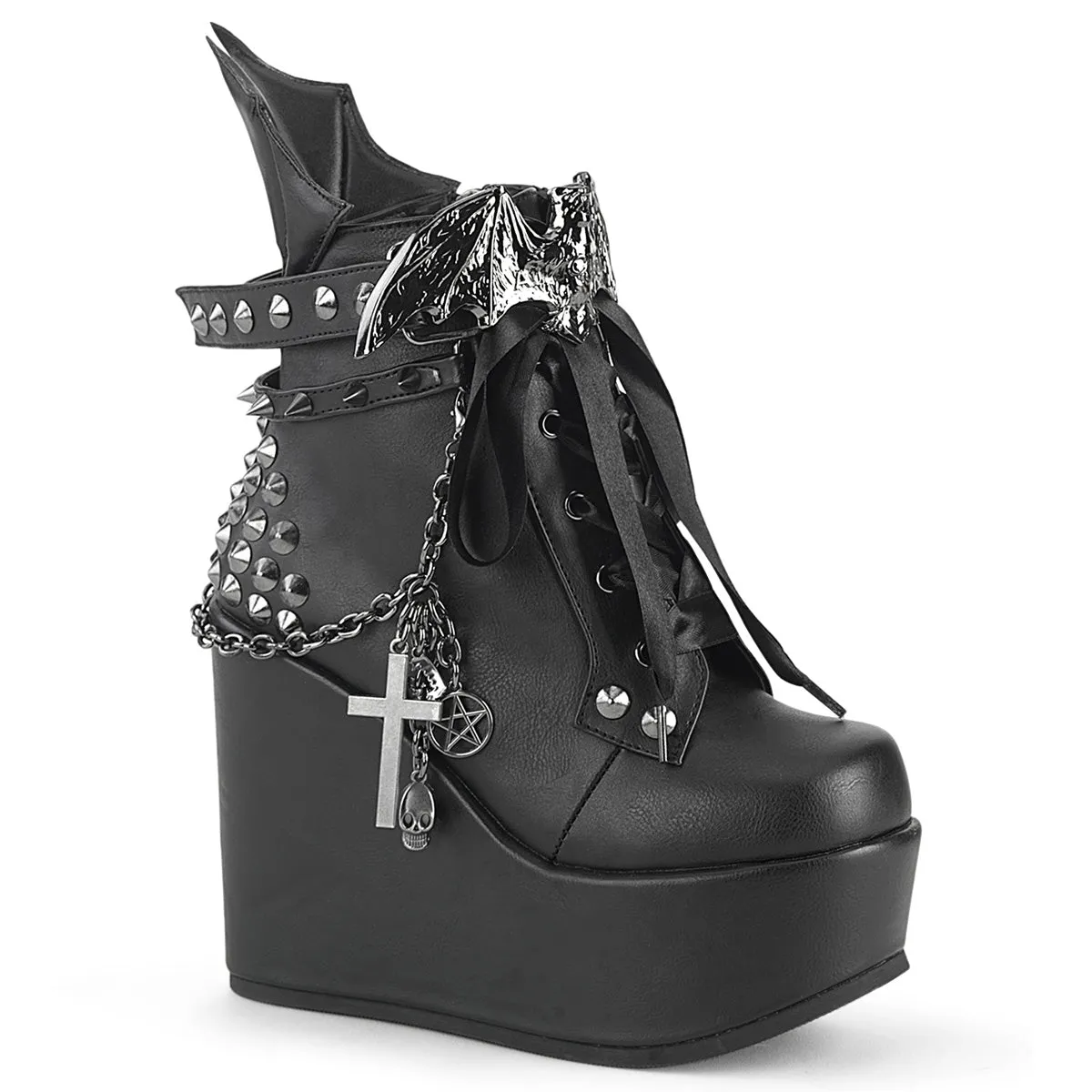 DEMONIA POISON-107 - BLACK VEGAN LEATHER ✰ PRE ORDER ✰