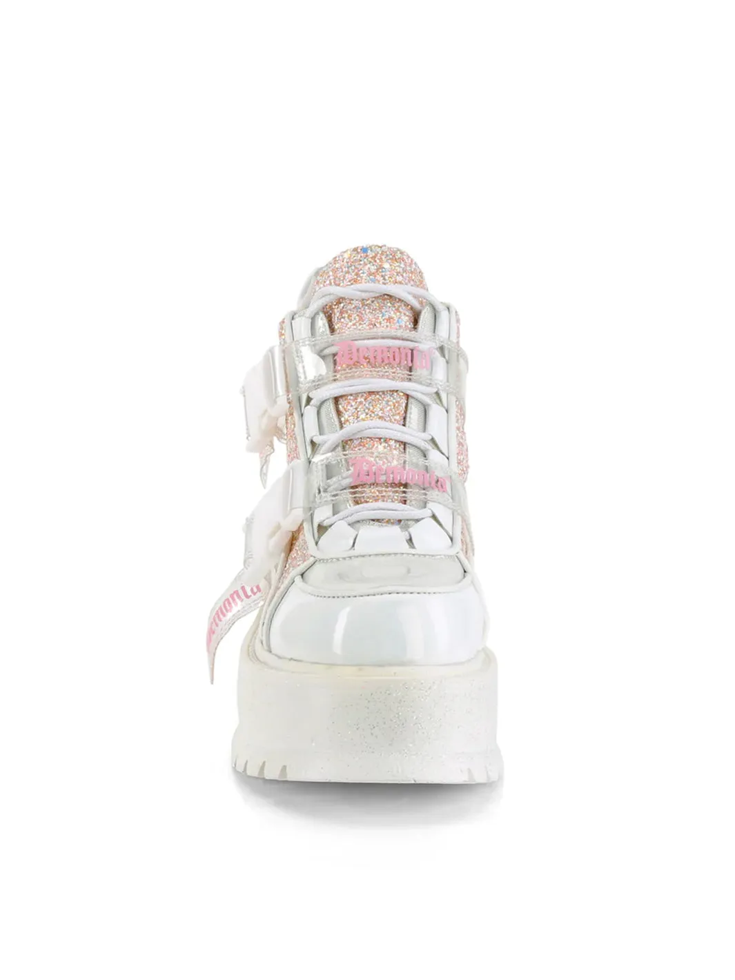 DEMONIA SLACKER-50 - WHITE HOLOGRAPHIC GLITTER ✰ PRE ORDER ✰
