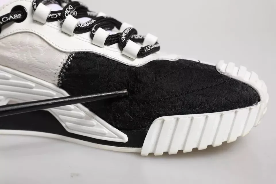 Dolce&Gabbana NS1 Women White Black Sneakers Leather Casual Trainer Shoes EUR 41
