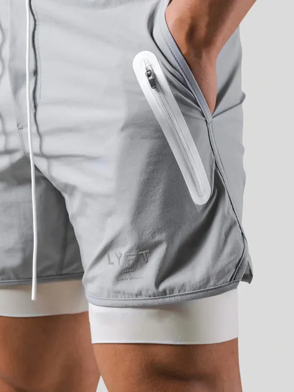 Double Layer Fake Two Piece Basketball Fitness Shorts