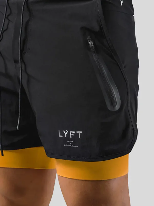 Double Layer Fake Two Piece Basketball Fitness Shorts
