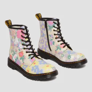 Dr. Martens AirWair 1460 Floral Mashup Leather Lace Up Boots, Girls Size 12