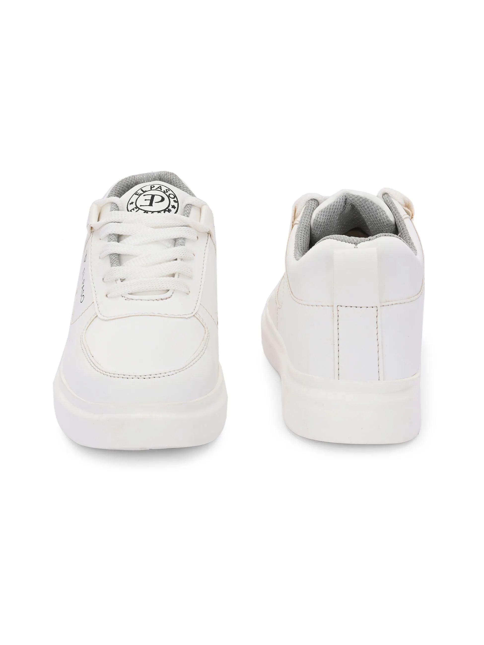 EL PASO Faux Leather Casual Lace Up Sneakers For Women