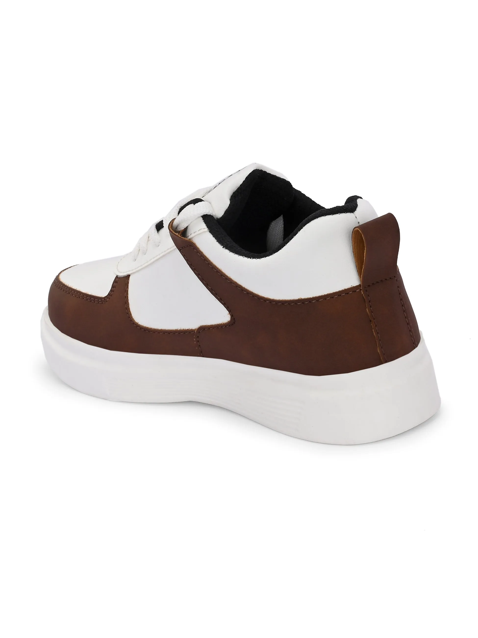 EL PASO Faux Leather Casual Lace Up Sneakers For Women