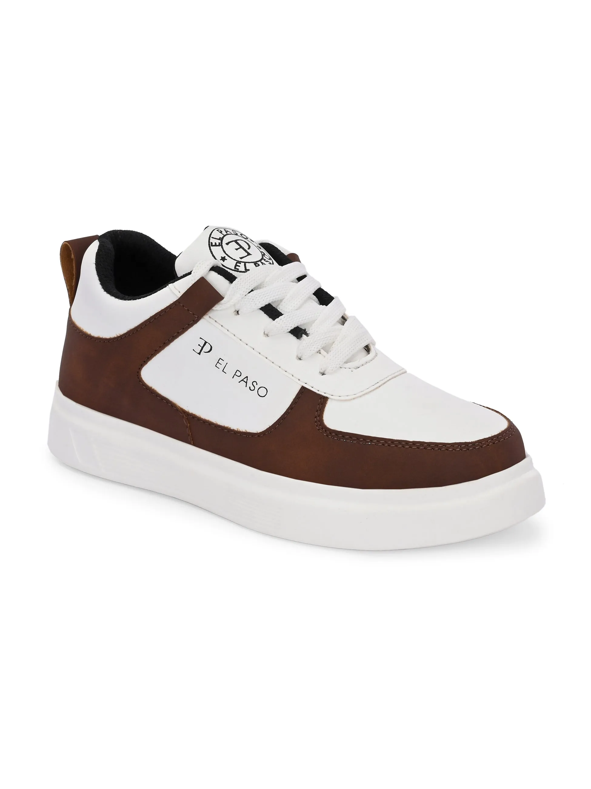 EL PASO Faux Leather Casual Lace Up Sneakers For Women