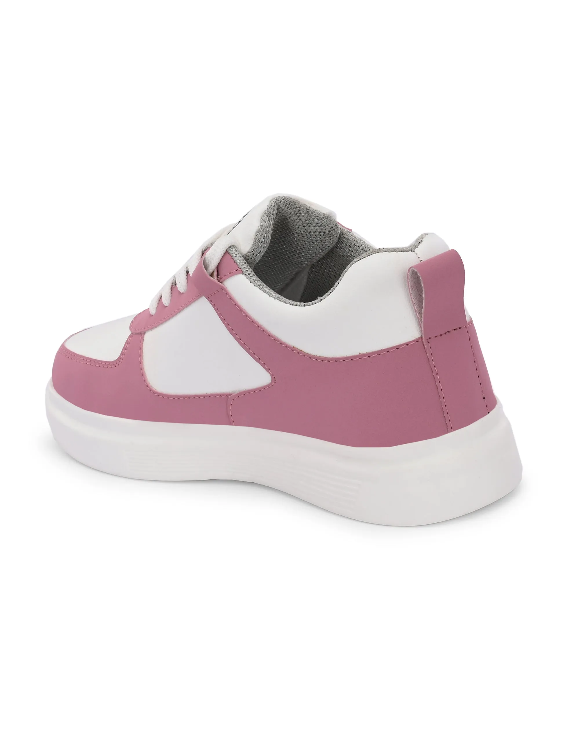 EL PASO Faux Leather Casual Lace Up Sneakers For Women