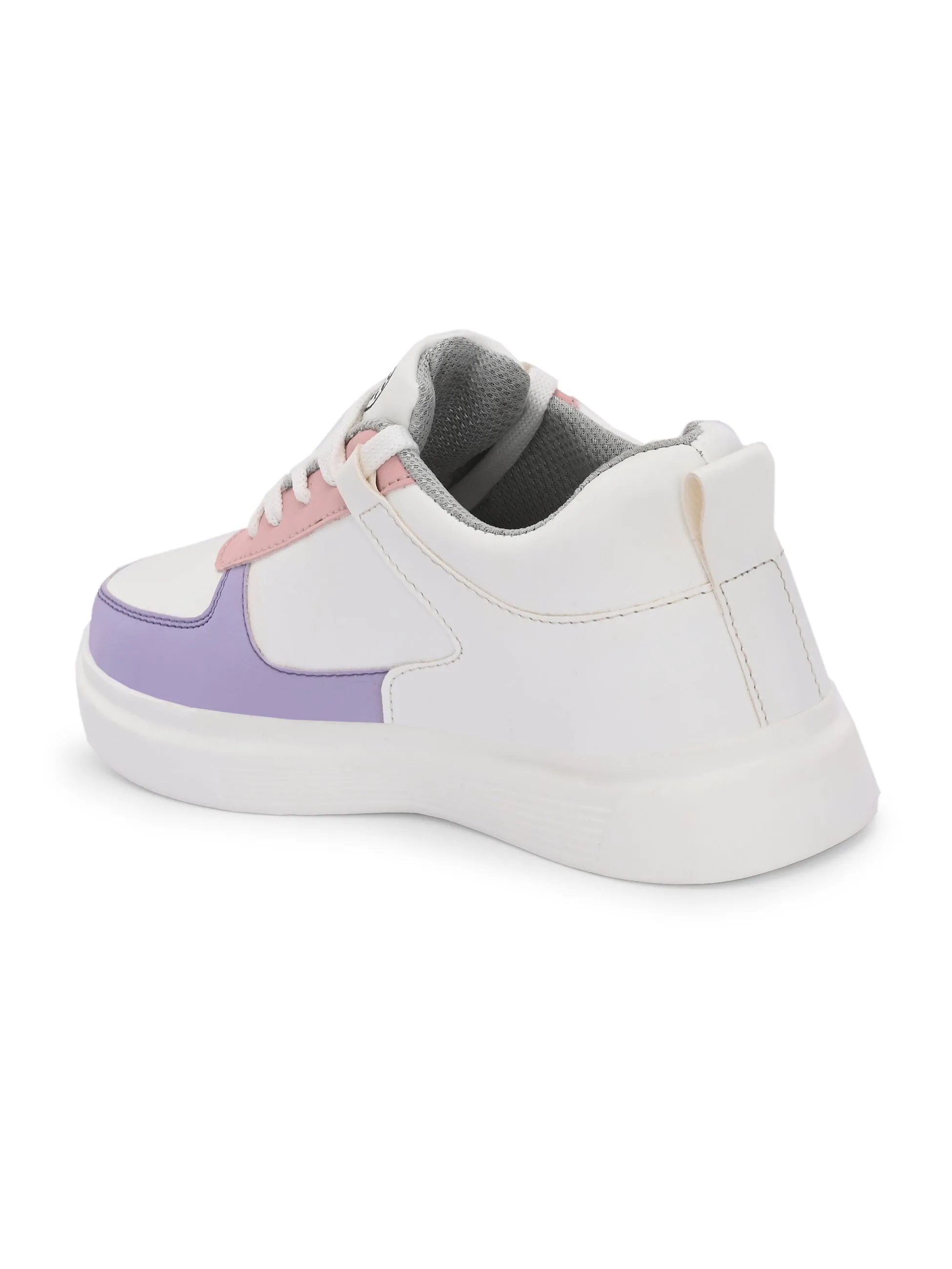 EL PASO Faux Leather Casual Lace Up Sneakers For Women