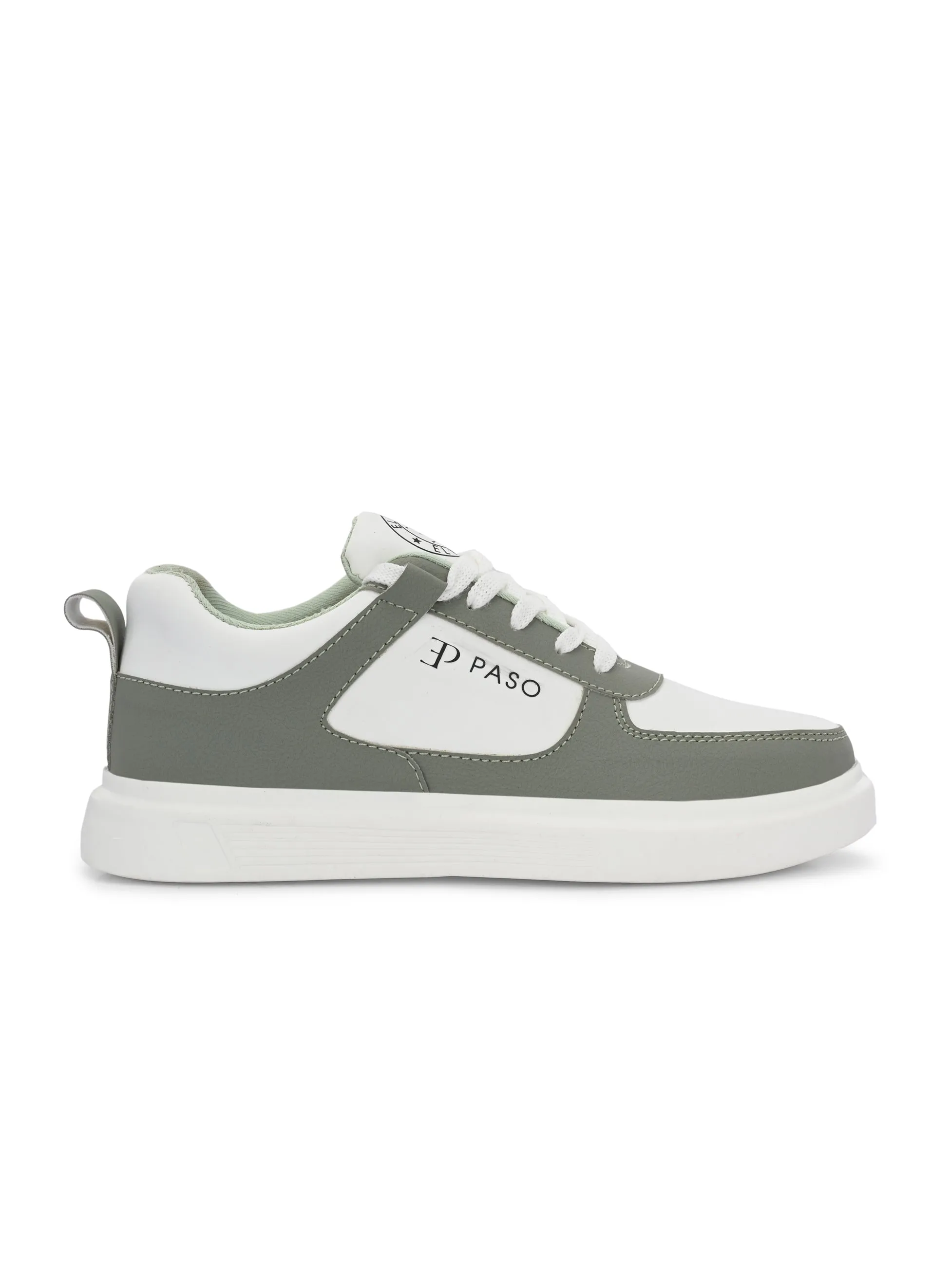 EL PASO Faux Leather Casual Lace Up Sneakers For Women