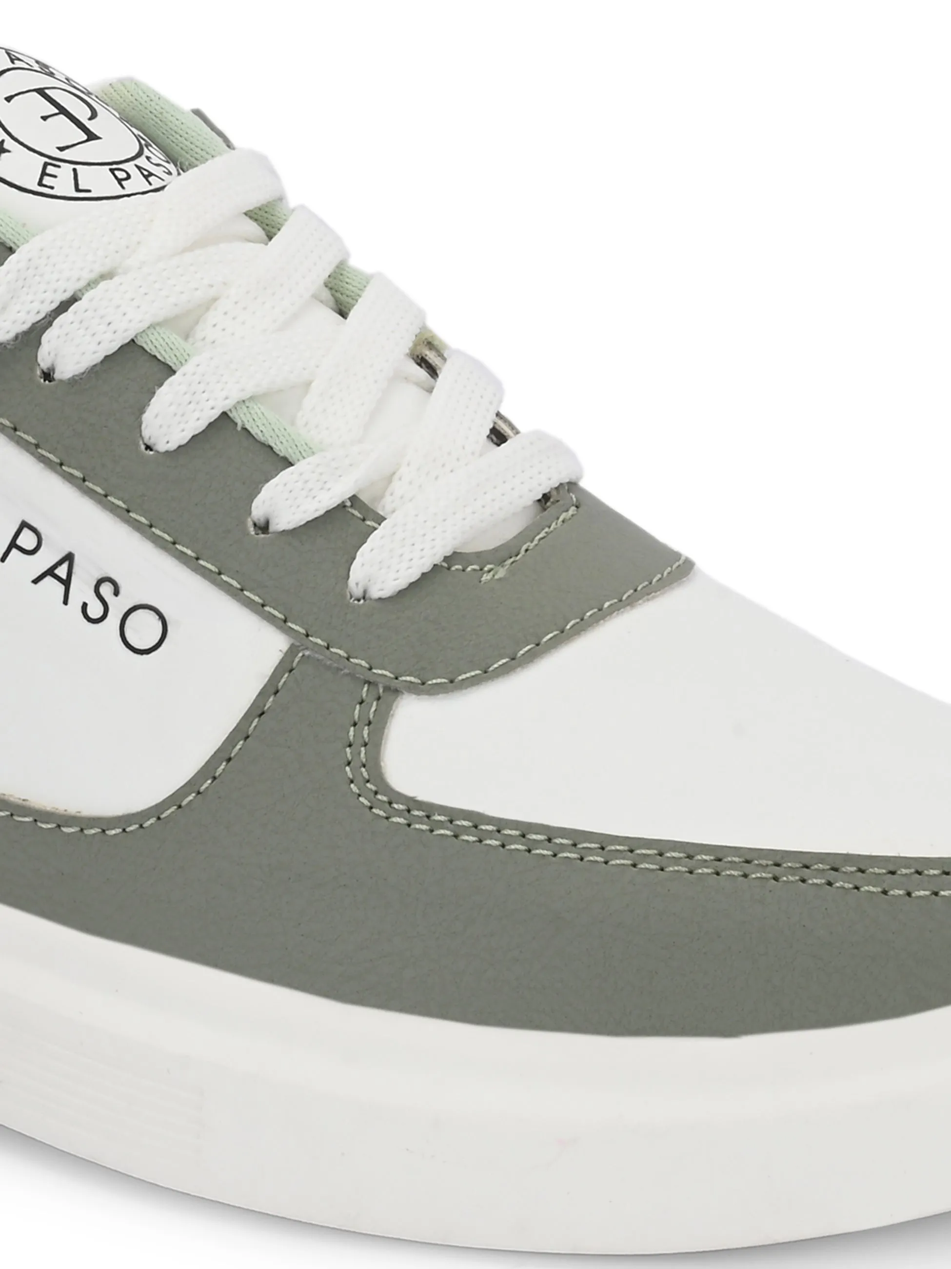 EL PASO Faux Leather Casual Lace Up Sneakers For Women