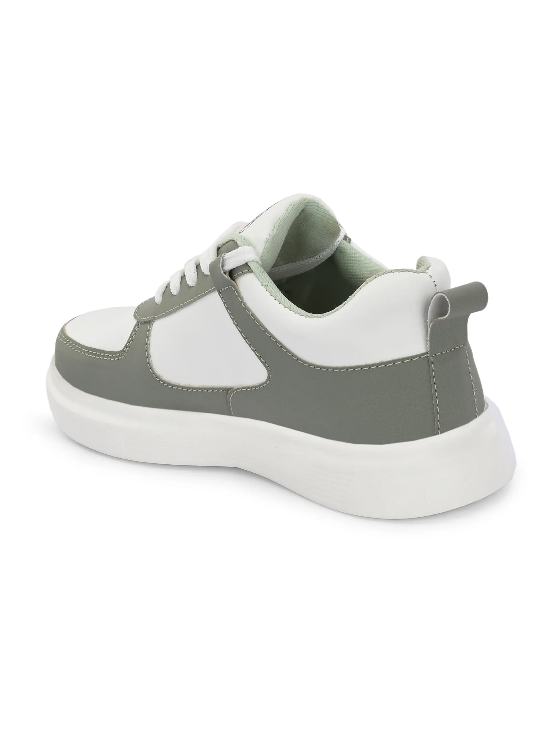 EL PASO Faux Leather Casual Lace Up Sneakers For Women