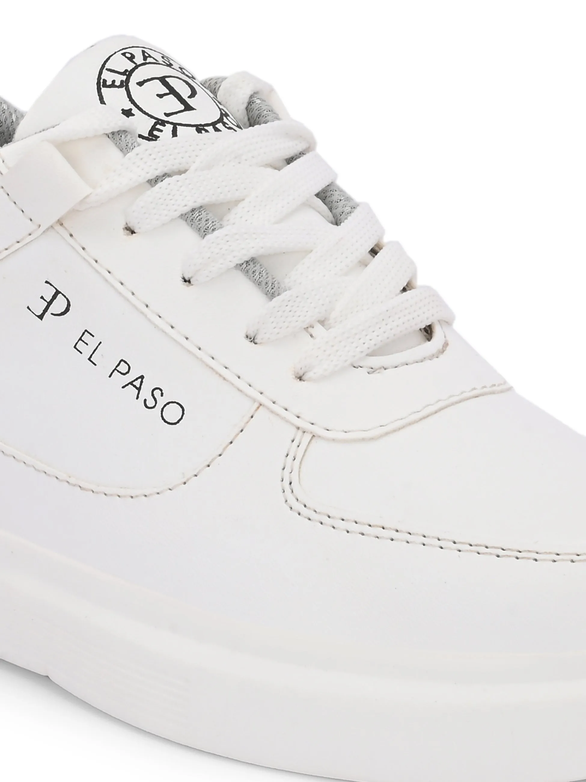 EL PASO Faux Leather Casual Lace Up Sneakers For Women